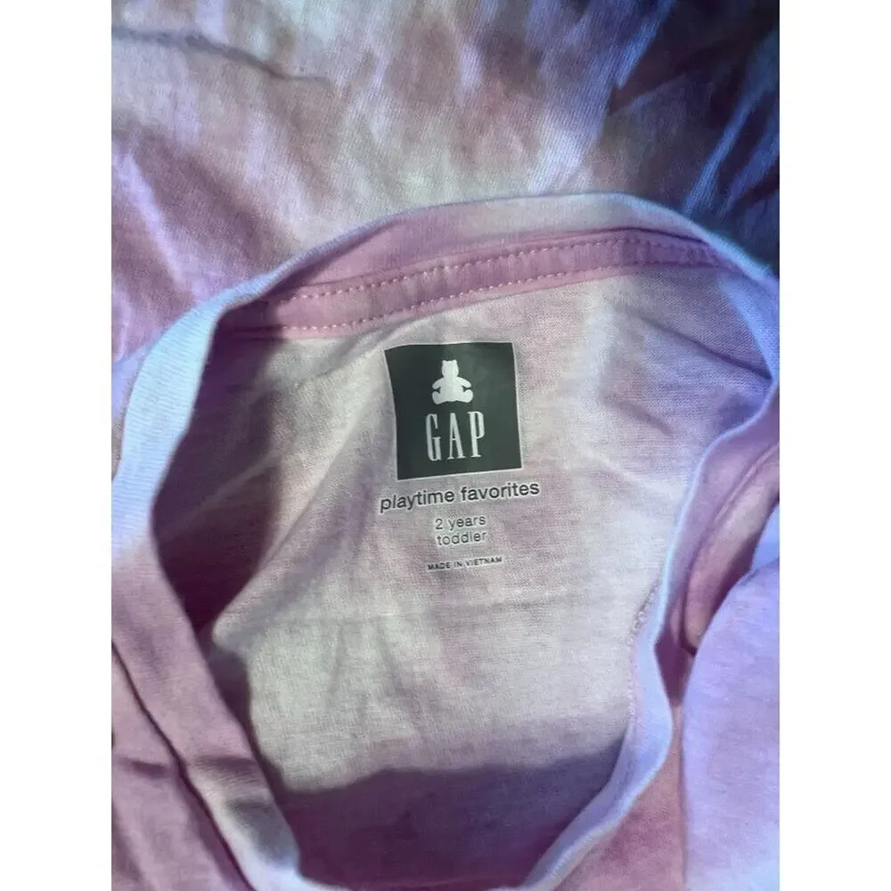 GAP Playtime Favorites Toddler Girls Size 2 Purple Tie Dye Outfit Set Cotton Pul